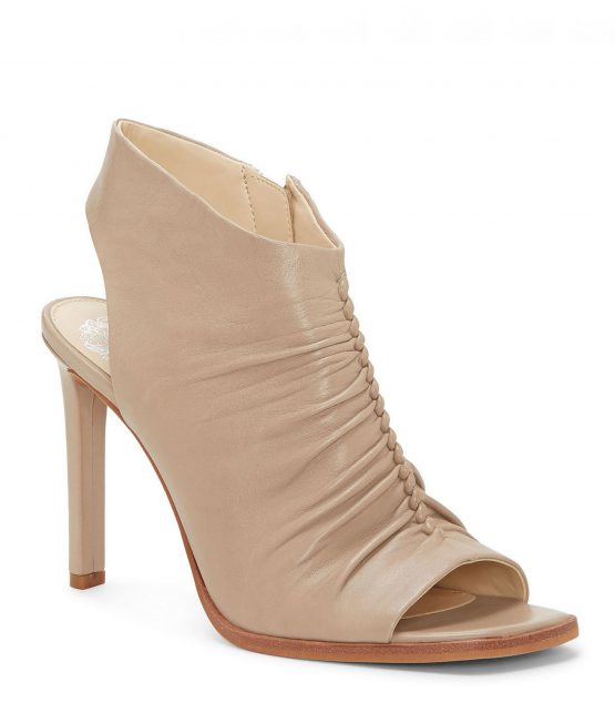 Boots & Booties | Jenett Leather Rouched Front Slingback Booties Castle/Tan – Vince Camuto Womens