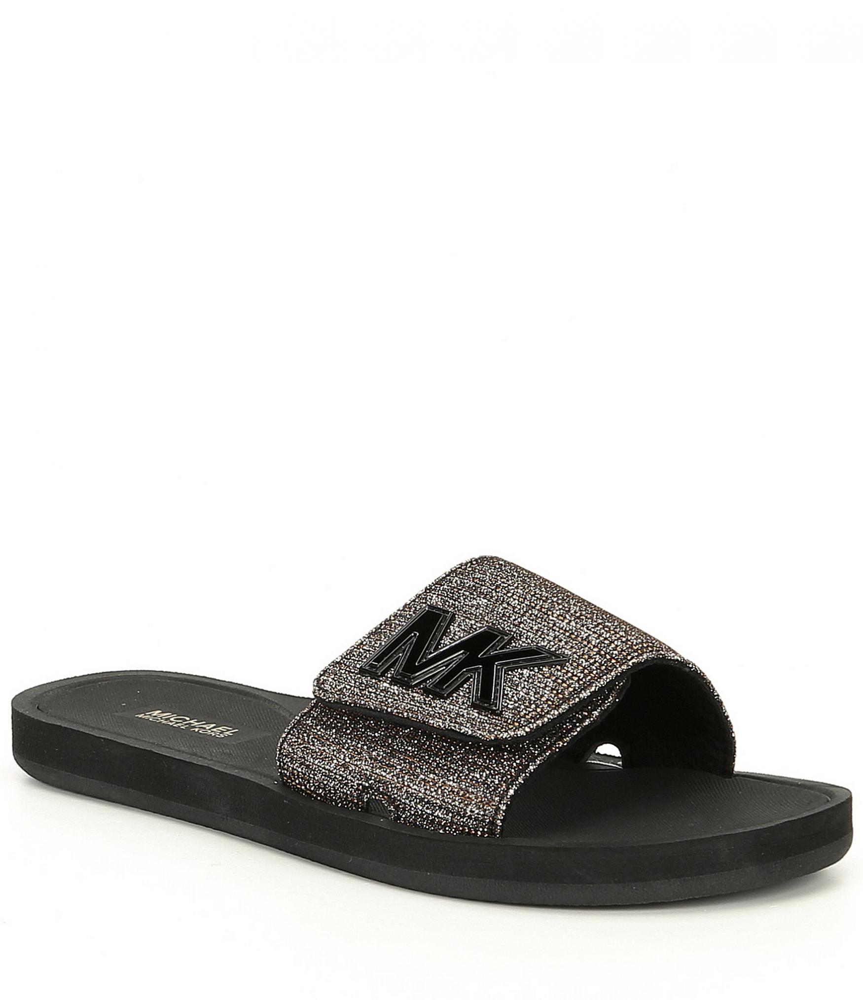 mk glitter slide sandals