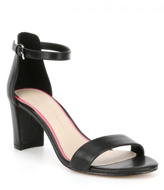 Sandals | Myrey Leather Block Heel Dress Sandals Black – Cupcakes & Cashmere Womens