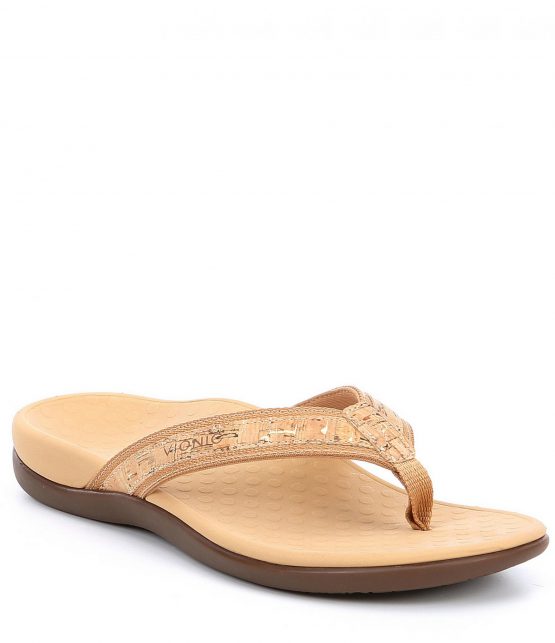 Sandals | Tide II Cork Flip-Flops Gold/Cork – Vionic Womens