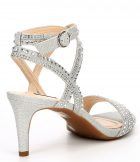 Special Occasion | Parlyn Glitter Rhinestone Strappy Sandals Silver – Alex Marie Womens