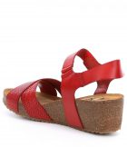 Sandals | Forever Harriett Leather Criss-Cross Woven Wedges Red – OTBT Womens