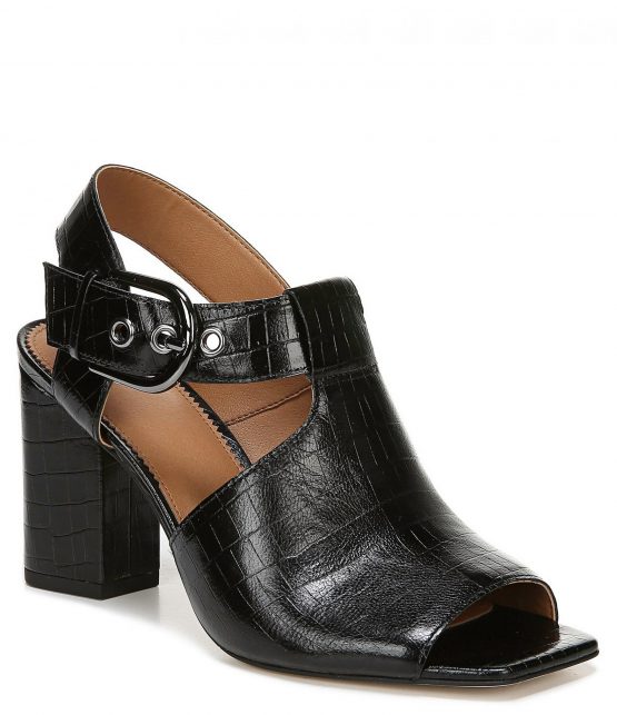 Sandals | Sarto by Franco Sarto Raychel Croco Print Leather Block Heel Dress Sandals Black – Franco Sarto Womens