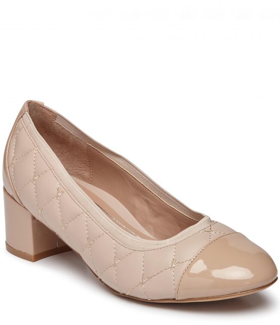Pumps | Ruby Quilted Leather Block Heel Pumps Nude – Vionic Womens