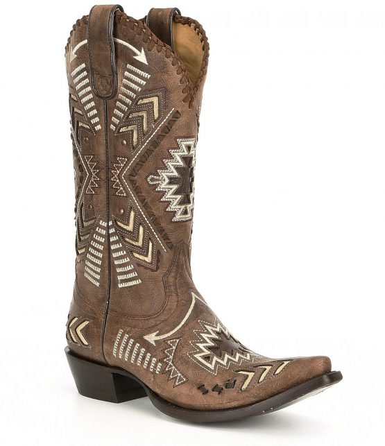 Boots & Booties | Camila Leather Block Heel Western Block Heel Boots Shitake – Ariat Womens
