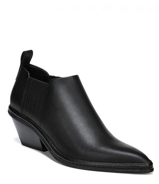 Boots & Booties | Farly Leather Block Heel Booties Black – Via Spiga Womens