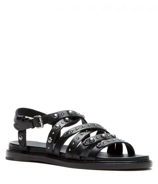 Flats | Alexa Leather Concho Strappy Sandals Black – Frye Womens